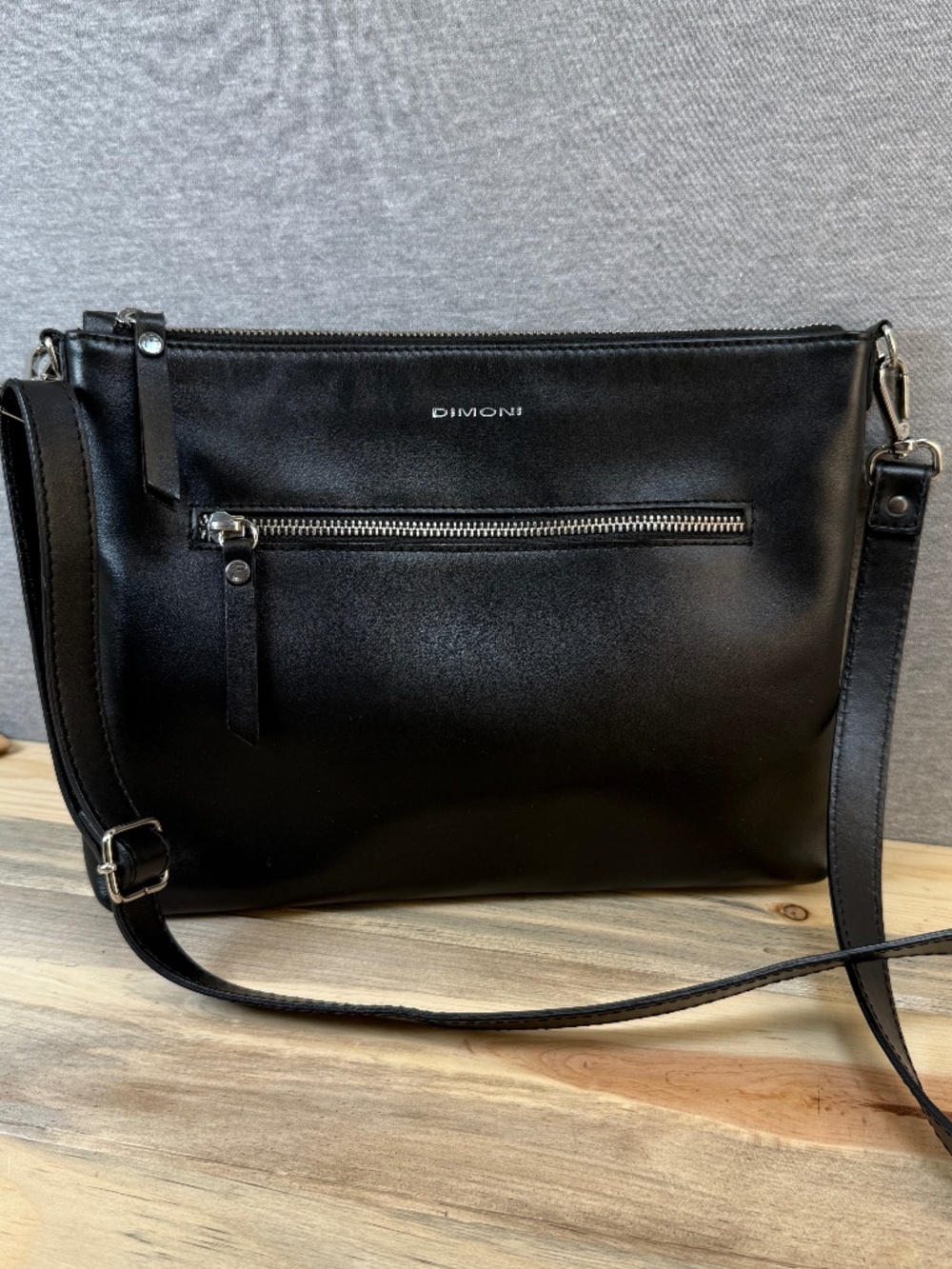 Dimoni Black Crossbody Bag Sleek Butter Soft Envelope Classic Quiet Luxury